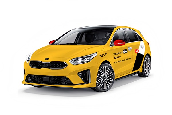 Kia Ceed 2020 желтое такси в аренду от таксопарка Шоколад